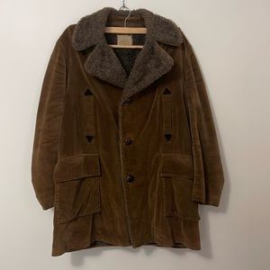 Vintage Men’s Brown corduroy Peacoat size 42